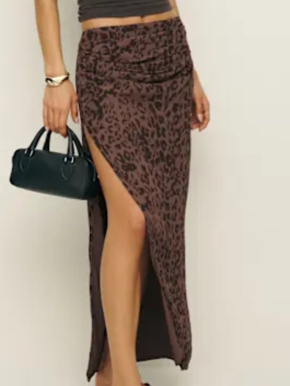 Reformation Evalin Low Waist Skirt Leopard Print - Size 10